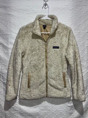 Patagonia Fleece Jacket Womens M Beige Full Zip Sherpa Cozy